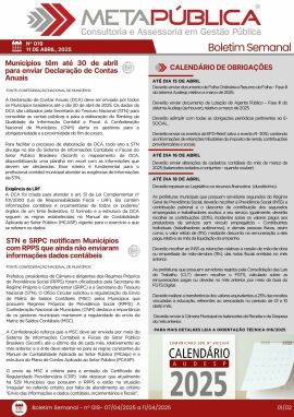 Imagem da notícia BOLETIM SEMANAL Nº 019